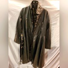 Women Leather Jacket Silver Holes It Flare Out At Bottom Wore Once Excellent Condition Size Large Asking Women Leather Jacket, Women Leather, Leather Jackets Women, Jackets & Coats, Jackets For Women, Leather Jacket, Leather, Silver, Women Shopping