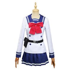 White Anime Costume For School, White Anime Style School Costume, White Anime School Costume, White School Halloween Costumes, White Halloween School Costumes, White Harajuku School Costume, Fitted Kawaii Cosplay Costume For Events, Fitted Kawaii Cosplay Costume For Cosplay Events, Kawaii Fitted Cosplay Costume With Anime Print