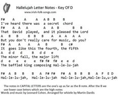 an image of a sheet with words in the middle and on it that says, hailulih letter notes - key of d