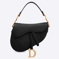 Dior Women Saddle Bag in Black Embossed Grained Calfskin Dior Saddle Bag Black, Dior Price, Black Saddle Bag, Black Saddle, Saddle Handbags, Book Tote Bag, Dior Book Tote, Dior Saddle, Classic Handbags