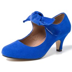 PRICES MAY VARY. Crafted for comfort, these royal blue shoes feature a soft lining and padded insole. Their non-slip rubber outsole and sturdy kitten heels make them perfect for everyday elegance. Ideal for those seeking royal blue shoes for women, these women's royal blue shoes combine practicality with vibrant style. Heel Height: 2.5'', A Comfortable Height For Wedding, Party, Office, Business, Evening Events, Charity Balls, Prom, Church, Graduation Ceremony, Etc. Upscale Your Look: Mid kitten Strap Wedding Dress, Wedding Dress Evening, Royal Blue Shoes, Wedding Dresses With Straps, Womens Mary Janes, Bow Heels, Kitten Heel Pumps, Mary Jane Pumps, Mary Jane Heels