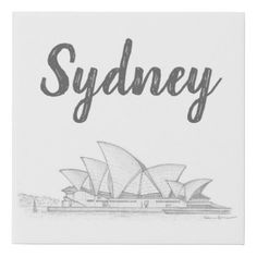 sydney australia with the opera in black and white stretched canvas wall art print on sale