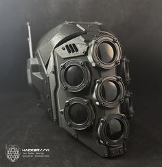 This is a Matte Black variant of my "HACKER//V1:Type-A" full face mask design, featuring circular tinted lenses with a black tint. Tech Specs: Frame Material - FDM 3d Print Armor Material - 3d Printed/Steel Fasteners Lens - Tinted Circular Lenses (Functional Sunglasses) x 7 Padded - Yes If you would like this mask in a custom color, check out this listing here! https://www.etsy.com/listing/1519074769 The masks are fully adjustable for adults and made in limited runs, custom sizing is not current Tech Armor Suits, Cool Mask Designs, Scifi Mask, Cyberpunk Face Mask, Full Face Mask Design, Sci Fi Mask, Armor Mask, Cyberpunk Tech, Specs Frame