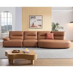 a living room scene with focus on the couch