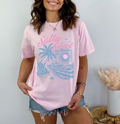 Our most popular designs pressed on a mineral wash, boyfriend fitting comfort tee Don't see the color option you want? Select white then type the name of the color you want in the space provided. Salty Soul, Harvard Sweatshirt, Cute Mothers Day Gifts, Elle Woods, Mama Tee, Mom Stuff, Legally Blonde, Shipwreck, Heart Candy