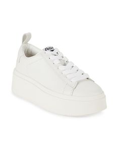 Leather Upper Round Toe Lace-Up Vamp Synthetic Lining Padded Insole Synthetic Sole Imported Size Heel, 2" (51mm) Platform Height, 1.5" (38mm). Shoes - W Trend Shoes > Saks Off 5th. Ash. Color: White. Size: 35 (5). Shoes With Shorts, Platform Tennis Shoes, Platform Tennis, Trend Shoes, Fitted Top, Customer Feedback, Chunky Sneakers, Flared Jeans, Ash Color