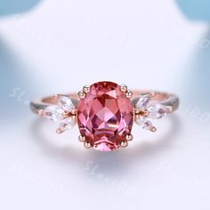 Oval Padparadscha Pink Sapphire,Pink Sapphire Engagement Ring,Moissanite Wedding Bridal Promise Ring,Rose Gold Women Anniversary Ring Gift You are looking at a vintage,Padparadscha Pink Sapphire  Engagement Ring,band stone is moissanite . A perfect anniversary gift, birthday gift,wedding engagement ring.Great as a gift for her. Ring Information Main Stone *,Padparadscha Pink Sapphire  *6x8mm oval cut *Setting:8-prong Stone On the Band *moissanite Metal * Solid 10k 14k &18k.platinum *Color:white gold,yellow gold,rose gold. Custom Order *The main stone can be other gemstones you can imagine,any birthstone can be made.Please contact me if you need this service. *Any size *I can also design the matching band. Other *Rush order *Engraving *Payment plans Processing Time *Handmade jewelry normall Pink Oval Ring, Sapphire Engagement Ring Pink, Oval Pink Gold Ruby Ring For Wedding, Wedding Rings In Pink Gold With Center Stone, Rose Gold Ruby Ring With Halo Setting For Wedding, Anniversary Pink Ruby Ring With Center Stone, Pink Gold Wedding Rings With Center Stone, Pink Diamond Ring With Halo Setting For Wedding, Pink Round Cut Ruby Ring For Anniversary