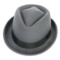 Vintage Solid Color Wool Fedora Trilby Hat with Black Hatband-Hats-Innovato Design-Gray-Innovato Design Classic Brimmed Fedora For Winter, Winter Top Hat With Short Brim, Adjustable Solid Top Hat With Short Brim, Casual Black Flat Cap Felt Hat, Adjustable Winter Flat Cap, Fitted Casual Top Hat For Fall, Winter Outdoor Fedora With Short Brim, Classic Top Hat For Winter, Winter Cloche Hat With Flat Brim