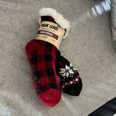 Brand New. Received For Christmas But Never Used Them. Red Socks For Winter Gift, Red Socks For Winter Gifts, Red Winter Socks As Gift, Red Socks As Winter Gifts, Warm Casual Christmas Socks, Cozy Red Socks For Winter, Casual Red Christmas Socks, Cozy Red Winter Socks, Warm Red Casual Socks