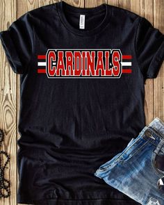 a black shirt with the word cardinals on it