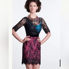 Msrp $288 Goth Lace Party Y2k Black Lace Overlay Dress, Lace Overlay Dress, Va Va Voom, Tracy Reese, Overlay Dress, Lace Sheath Dress, Size 12 Dress, Anthropologie Dress, Toulouse