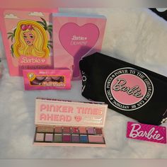 Pretty Pink Barbie Bundle Barbie Makeup Bag, Barbie Lashes, Barbie Hand Mirror & Too Faced "Pinker Times Ahead" Palette. Brand New Barbie Lashes, Barbie Hands, Barbie Makeup, Pink Barbie, Barbie Stuff, Hand Mirror, Pretty Makeup, Barbie Girl, Too Faced