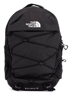 Borealis backpack by The North Face crafted from recycled ripstop nylon with contrasting embroidered lettering logo on front pocket. It features a protected laptop compartment, a storage panel, zippered pockets, two external water bottle holders, including one with quick smartphone access, and an external fleece-lined pocket. Padded back with FlexVent suspension, adjustable shoulder straps. Composition: 100% REC NY Borealis Backpack, North Face Borealis, North Face Bag, Embroidered Lettering, Valentino Clothing, Gucci Designer, Burberry Accessories, Lettering Logo, Water Bottle Holders