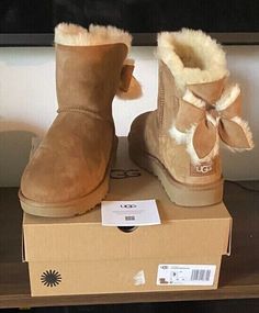 #ad Top Rated UGGs - Women's Classic Heritage Bow - Chestnut - 100% Authentic - Size 9- 10, Fashion women's Shoes Ugh Boots Bows, Uggs Boots With Bows, Ugg Boots Long, Ugg Boots Bow, Uggs Bow, Uggs Aesthetic, Ugg Bow, School Core, Bow Uggs