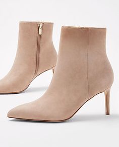 Elevate your style with the Ann Taylor Straight Stiletto Heel Suede Booties, a perfect blend of sophistication and comfort. These booties are meticulously crafted from buttery-soft suede, ensuring both luxury and durability.

- Size: 10
- Color: Natural
- Material: Suede
- Gender: Female
- Heel Height: 3 inches
- Features: Pointy toe, inside zip, padded footbed

Designed for the modern woman, these booties feature a sleek stiletto heel and a stylish pointy toe that complements any outfit, from j Fitted Suede Booties Chic Style, Chic Fitted Suede Booties, Fitted Suede Booties For Fall, Elegant Suede Booties, Elegant Fitted Suede Booties, Chic Suede Heeled Boots With 4-inch Heel, Fitted Suede Booties With Round Toe, Elegant Suede Booties For Spring, Chic 4-inch Heel Suede Boots