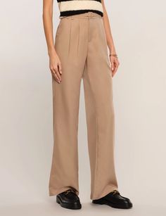 Heartloom Anjelika Pant Trouser in Camel Trendy Work Outfit, Style Pant, Suiting Fabric, Pleated Fabric, Trouser Style, Feminine Dress, Feminine Outfit, Knit Sweater Dress, Sweater Sale