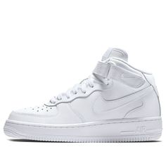 (GS)Nike Air Force 1 Mid 'Triple White'  314195-113 (AF1/SNKR/Skate/Mid Top) Nike Air Force 1 Mid, Air Force 1 Mid, Mid Top, Nike Air Force 1, Nike Air Force Sneaker, Air Force 1, Nike Air Force, Me Too Shoes, Air Force