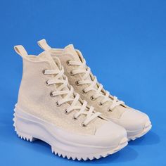 Converse Run Star Hike High Daisy Flowers Off White Cream Beige Egret Ivory Yellow Unisex Platform Sneakers / Boots A03340c Nwt Size Guide: (Listed As Women's Shoes!) Men's 4 - Women's 5.5 Mpn: A03340c Fresh Pick. The Fan-Favorite Run Star Hike Gets A Summer-Ready Refresh. Versatile Egret Canvas Is Topped With Tiny White Flower Prints For Subtle Summer Styling. Finished With A Color-Matched, Jagged Outsole And Tonal Laces, It's A Must-Have For The Season. Features: High-Top Platform Sneaker With Converse White Platform Sneakers With Studded Outsoles, Cream High-top Sneakers With Speckled Midsole, White Ankle-high Platform Sneakers With Laces, White Converse Platform Sneakers, Converse White Platform Sneakers, Cream Lace-up Platform Sneakers, Converse Cream Low-top Sneakers, Converse Cream Canvas Shoes With Round Toe, White Mid-top Wedge Sneakers With Vulcanized Sole