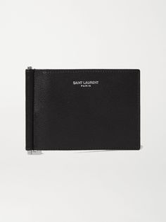 SAINT LAURENT's billfold wallet is crafted from high-grade leather with a pebble finish, so it's durable enough to stand up to scuffs and marks. It opens to reveal a total of six cards slots, and comes with a silver money clip to keep notes secure. Luxury Leather Wallet With Grained Texture, Formal Leather Wallet With Grained Texture, Classic Formal Wallets With Pebbled Texture, Classic Formal Wallet With Pebbled Texture, Classic Pebbled Texture Formal Wallets, Keep Notes, Saint Laurent Collection, Wallet With Money, Silver Money Clip