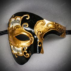 Black And Gold Masquerade Mask, Maskerade Mask, Blue Masquerade Mask, Masquerade Aesthetic, Phantom Of Opera, Phantom Of The Opera Mask, Prom Mask, Gold Masquerade Mask, Mens Masquerade Mask