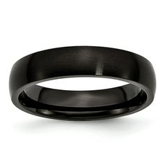 a black wedding band with a matt finish