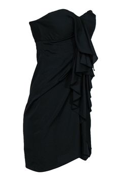 Get some sexy after-hours style with this ruffled bodycon from BCBG Max Azria! With a shapely silhouette, voluminous ruffles and some sultry hip-hugging style, slip on some satin heels and get ready to dance the night away with everyone watching! Size 6 100% Polyester Bodycon silhouette Sweetheart neckline Ruched front design Ruffle trim Zippered back Waist 26” Bust 30” Total length 36” Max Azria Dress, French Girl Chic, Ruffle Bodycon, Bcbg Max Azria, French Fashion Designers, Chic Shop, Satin Heels, Max Azria, French Girl