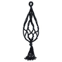 a black necklace with tassels hanging from it