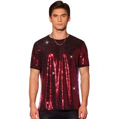 Wearing the shiny sequin short sleeves t-shirts can make your style fashion and outstanding. You can pair the short sleeves shiny t-shirts with leather pants, jeans jackets and casual shoes for a unique charming style. The glitter sequin tee tops are perfect for musical festivals, dance party, dates, nightclub, or other fashion events. Fishnet Top Men, Red X, Sequin Short, Sequin Tee, Fashion Events, Nightclub Party, Sequin Shorts, Fashion Event, Dance Party