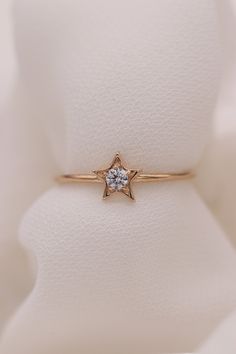 "Gold Star Diamond Ring / Handmade Star Diamond Ring / 14k & 18k Star Diamond Ring Available in Gold, Rose and White Gold ❥ ITEM DETAILS ---> Gold Color of Choice : Yellow Gold, Rose Gold, White Gold ---> Material : 14k ( 585 ) or 18k ( 750 ) Real Gold. It is Not Gold Filled or Gold Plated ---> Made to order ---> Band Thickness : 1.10 mm ---> Band Width : 1.10 mm ---> Star Face Size: 7 mm ---> Number of Diamond: 1 ---> Diamond Clarity: H Color SI/SI1 Clarity ---> T Star Gold Ring, Star-shaped Diamond Ring With Single Diamond For Anniversary, Star-shaped Brilliant Cut Rings For Anniversary, Star-shaped Anniversary Ring With Brilliant Cut, Star-shaped Brilliant Cut Anniversary Ring, Star-shaped Yellow Gold Diamond Promise Ring, Luxury 14k Gold Star-shaped Diamond Ring, Elegant Star Shaped Ring With Single Diamond, Celestial Rose Gold Diamond Ring In 14k Gold