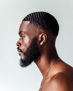 Hair Styles For Square Faces Men, Black Men Portraits, Black Man Beard Styles, Black Man Portrait Photography, Black Man Side Profile, Short Haircut Round Face, Black Man Haircut, Black Male Haircuts, Black Man Aesthetic