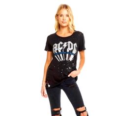 Nwt. Never Worn. No Damage. Chaser Let There Be Rock Acdc Shirt With Glitter Details. Gauzy Cotton With Burnout Holes On Top Sides And Bottom. Really Cute Rock Band Shirt! Stretchy Comfy Cotton. B-4 Acdc Shirt, Rock Band Shirts, Band Shirt, Rock Shirts, Band Shirts, Ac Dc, Rock Band, Rock Bands, Colorful Shirts