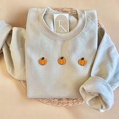 Cozy up with our Pumpkin Crewneck Sweatshirt this fall season! It is also a great gift to your loved ones who loves pumpkin or fall season! - Sweatshirt is super soft and comfy! ♡ - Sweatshirt composition: 50% cotton, 50% polyester - All our sweatshirts run a unisex fit. They are naturally oversized, so we normally recommend your true size. But if you like a more baggy look, we recommend sizing up. - These letters are iron-on patched and is heat pressed, not embroidered. But rest assured they've Cute Relaxed Fit Sweatshirt For Fall, Fall Cotton Orange Sweater, Orange Cotton Sweatshirt For Fall, Crew Neck Sweater As Fall Gift, Cozy Sweatshirt For Fall, Cotton Sweater As Fall Gift, Crew Neck Sweater For Fall - Great As Gift, Cozy Sweatshirt For Fall Gift, Cozy Fall Sweatshirt Gift