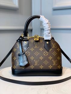 LV Alma BB Monogram Canvas For Women Alma Louis Vuitton, Alma Bb Monogram, Crossbody Louis Vuitton, Lv Alma Bb, Bb Monogram, Lv Alma, Alma Bb, Goyard Bag, Louis Vuitton Crossbody