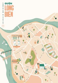 an illustrated map of the city of long ben