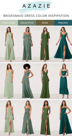 the bridesmaid dress color inspiration is available in multiple colors and sizes, including green