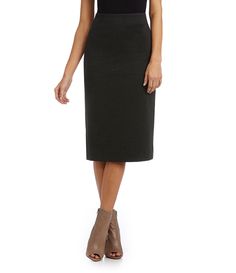 Vince Camuto Ponte Pencil Midi Skirt #Dillards Black Suede Skirt Outfit, Suede Skirt Outfit, Pencil Midi Skirt, Knee Length Skirt Pencil, High Fashion Outfits, Suede Skirt, Midi Skirt Pencil, Skirts For Women, Midi Skirts