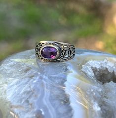 Details/What you will be receiving  🔹 Oxidised Sterling Silver Amethyst Ring 🔹 Worn Aged Condition 🔹 RING SIZES MAY VARY BY 1/4 SIZE. -------------------------- How to Order 🔹  Select your desired quantity  🔹  Select your ring size  --------------------------- ✉️ Shipping ✉️ 🔹 STANDARD SHIPPING = NO TRACKING (2-3 WEEKS) 🔹 EXPRESS SHIPPING = TRACKING (1-2 WEEKS) Silver Amethyst Ring, Spiritual Birthstone, Amethyst Open Ring Birthstone Gift, Spiritual Stamped 925 Amethyst Ring, Amethyst Birthstone Open Ring Gift, Spiritual Oval Amethyst Ring With Stone Setting, Silver Amethyst Open Ring Birthstone, Silver Amethyst Birthstone Ring As A Gift, Spiritual Amethyst Birthstone Ring As Gift, Purple Oval Bohemian Rings