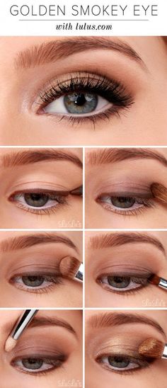 Brown Eyeshadow Tutorial, Smokey Eyeshadow Tutorial, Golden Smokey Eye, Silvester Make Up, Make Up Mata, Summer Eyeshadow, Simple Wedding Makeup, Eyeshadow Tutorial For Beginners, Trendy Eyeshadow