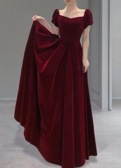 Velvet Evening Dress, Long Formal Dresses, Color Rush, Burgundy Velvet, Dresses Elegant, Dress Prom, Long Prom Dress, Custom Dresses, Evening Dresses Prom