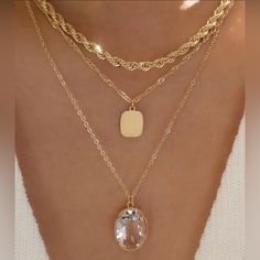 14k Gold Filled Rhinestone Oval & Square Charm Layered Necklace Rhinestone Oval & Square . 14.6- 16.5. Shop @Jerzeygrl196755 For Cute + Trendy Vintage + Cozy Oversized Bohemian / Cottage Core / Spring/ Summer/ Winter / Fall / Hipster / Dad / Mom / Upcycled / Reworked / Ootd / Garment / Casual / Business / Grunge / Minimalist / Edgy / Shabby Chic / Fringe/ Western/ Grandpa Core / Grandma Core/ 90s / Y2k/ 80s/ Boho / Neutral / Oatmeal / Stripes / Floral / Lace/ Crochet/ Denim/ Vintage/ Plaid / Uni Business Grunge, Cottage Core Spring, Grunge Minimalist, Floral Lace Crochet, Grandpa Core, Hipster Fall, Bohemian Cottage, Swarovski Pearl Necklace, Vintage Gold Necklace