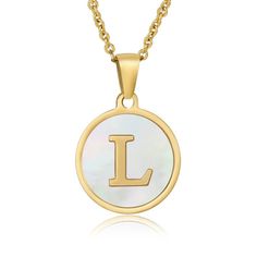 Letter L Pendant 18k Gold Plated Real Mother Pearl Want A Different Initial? Just Let Us Know. (You Can Also Choose From The Menu) “L” Letter Necklace Alphabet Initial Gifts Are One Of The Best Ways To Show Your Loved Ones How Much You Value Them. Choose The Alphabet Initial You Want Real Mother Pearl Handmade Item Materials: 18k Gold Plated, Mother Pearl, Stainless Steel Tag Necklace Alphabet Necklace Closure: Lobster Adjustable Pendant Size: 16.3mm (Round) Length 17.5” Style: Minimalist Trendy Gold Neck Chain, Necklace Closure, Beaded Boho Necklace, Jade Bead Necklace, Alphabet Necklace, Rhinestone Statement Necklace, Initial Gifts, Round Pendant Necklace, Purple Necklace