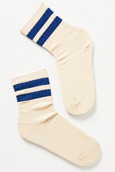 Cotton, polyester, spandex Imported | Her Socks by Le Bon Shoppe in Blue, Women's, Polyester/Cotton/Spandex at Anthropologie Blue Stretch Socks For Spring, Stretch Blue Socks For Spring, Trendy Stretch Blue Socks, Casual Blue Knee-high Socks For Spring, Wishlist Aesthetic, Socks With Sneakers, Socks Photography, Adidas Socks, Vintage Socks