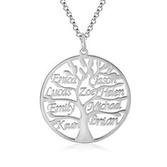 Family is a place that never abandon you, always give you warm, encourage and inspiration. And family jewelry is a very popular gift for moms as they can keep their kids close to them at all times. It is a beautiful, simple personalized tree necklace anyone is sure to appreciate. You can customized names or words on the tree. It would be a perfect necklace to your outfit!Chain Type: O-chainMaterial: Copper Inspirational Hallmarked Jewelry For Mom, Inspirational Hallmark Jewelry As A Gift For Mom, Nickel-free Necklace For Mother's Day Personalized Gift, Personalized Family Jewelry For Mother's Day, Cadmium-free Necklace For Mother's Day Gift, Inspirational Hypoallergenic Jewelry For Mother's Day, Meaningful Hypoallergenic Jewelry As Gift For Mom, Inspirational Hypoallergenic Jewelry, Inspirational Personalized Jewelry For Mother's Day