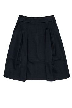 Current Boutique-Marcellamoda - Navy Midi Skirt w/ Pockets Sz L Tea And Cookies, Navy Midi Skirt, Garden Size, Ruffled Blouse, In The Garden, Side Zipper, The Garden, Tea Party, Midi Skirt