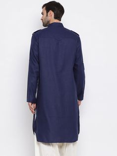 Vastramay Blue Cotton Blend Baap Beta Pathani Kurta The Vastramay Blue Cotton Blend Baap Beta Pathani Kurta is a stylish and comfortable traditional outfit perfect for special occasions. Made from a high-quality cotton blend, it ensures a great fit and feel for both father and son. Key Features Elegant blue color Pathani style design Comfortable cotton blend fabric Available in matching sets for father and son Specifications Brand: Vastramay Color: Blue Fabric: Cotton Blend Type: Pathani Kurta S Pathani Kurta, Pakistani Kurta, Long Kurta, Traditional Outfit, Roll Up Sleeves, Collar Shirt, Shirt Collar, Festive Season, Matching Outfits