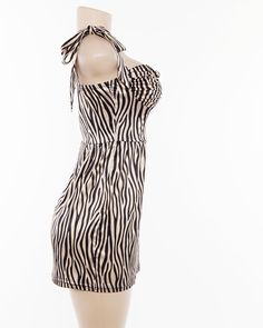 FREE SHIPPING Women Fashion Slim Zebra Print Dress Sleeveless Adjustable Spaghetti Strap Bodycon Casual Vestidos Dress New JKP2146 Stretch Bodycon Dress With Spaghetti Straps, Fitted Lined Halter Dress, Fitted Knee-length Ruched Sundress, Fitted Beige Halter Neck Sleeveless Dress, Fitted Ruched Strapless Sundress, Fitted Beige Party Sundress, Summer Bodycon Halter Neck Strapless Dress, Trendy Sleeveless Lined Mini Dress, Fitted Beige Sundress For Party