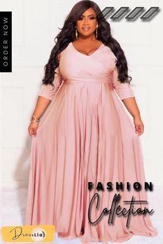 Plus Size Solid Color Big Swing Maxi Long Dresses Flowy Pink Solid Color Dress, Plus Size Modest Dresses, Plus Size Modest, Plus Size Gowns Formal, Plus Size Gowns, Color Pick, Long Dresses, Modest Dresses, Long Maxi Dress