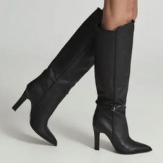 These Stunning Knee-High Boots From Reiss. Crafted From High-Quality Leather, These Boots Feature A Pointed Toe And A Sleek Stiletto Heel That Adds A Touch Of Glamour To Your Outfit. The Solid Black Color And Classic Design Make Them Versatile Enough To Wear During All Seasons - Whether It's For A Winter Night Out Or A Spring Brunch With Friends. With A Us Shoe Size Of 9, These Boots Are Perfect For Women Who Want To Make A Statement. The Ada Model From Reiss Is A Must-Have For Anyone Who Loves Evening Knee-high Boots With Wide Calf And Reinforced Heel, Elegant Boots With 4-inch Heel For Winter, Elegant Winter Boots With 4-inch Heel, Elegant Heeled Boots With 4-inch Heel For Night Out, Sleek Knee-high Boots For Party, Chic Boots With Sculpted Heel And Ankle Strap, Chic Calf Leather Knee-high Boots For Evening, Designer Knee-high Boots For Fall Evenings, Elegant Boots With 4-inch Heel For Night Out