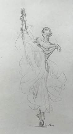 a drawing of a woman in a dress