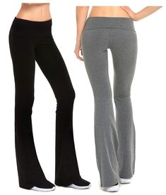 PRICES MAY VARY. Comfortable, stylish, and functional right amount of stretch and support to allow freedom of movement Get active in these comfortable yoga pants with a wide flare leg for easy movement and style Lightweight, breathable cotton-spandex blend Yoga pants has a classic boot leg opening. even wider waistband for its fold over detail Small: Length 45 Waist 26 Hip 32 | Medium: Length 45 Waist 28 Hip 34 | Large: Length 46 Waist 31 Hip 35 This pair of yoga pants can easily go from your mo Fold Over Yoga Pants Outfit Y2k, School Fit, Flare Yoga Pants, Black Wide Leg Pants, School Clothes, Mode Casual, Fitness Clothing, Stylish Clothes, Birthday List